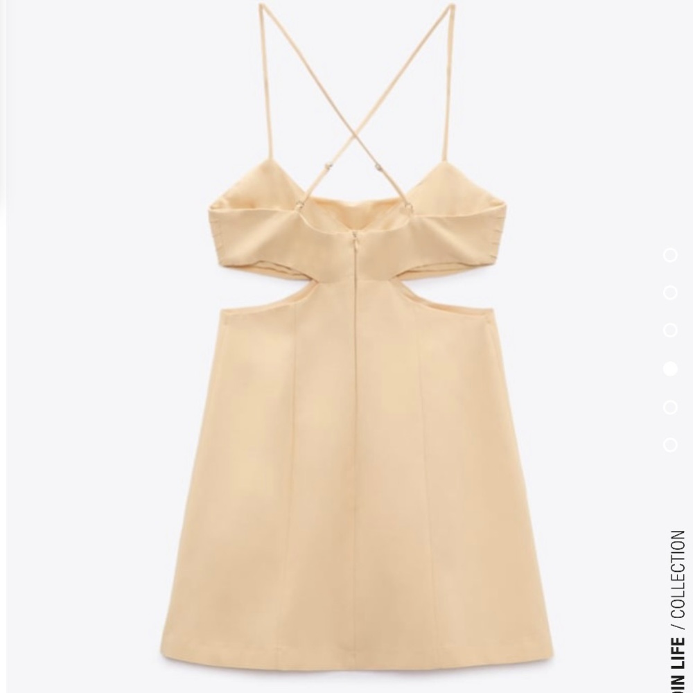 Cut out linen blend dress - Picture 6 of 7